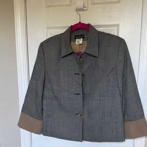 Plaid Blazer with Tan Accents